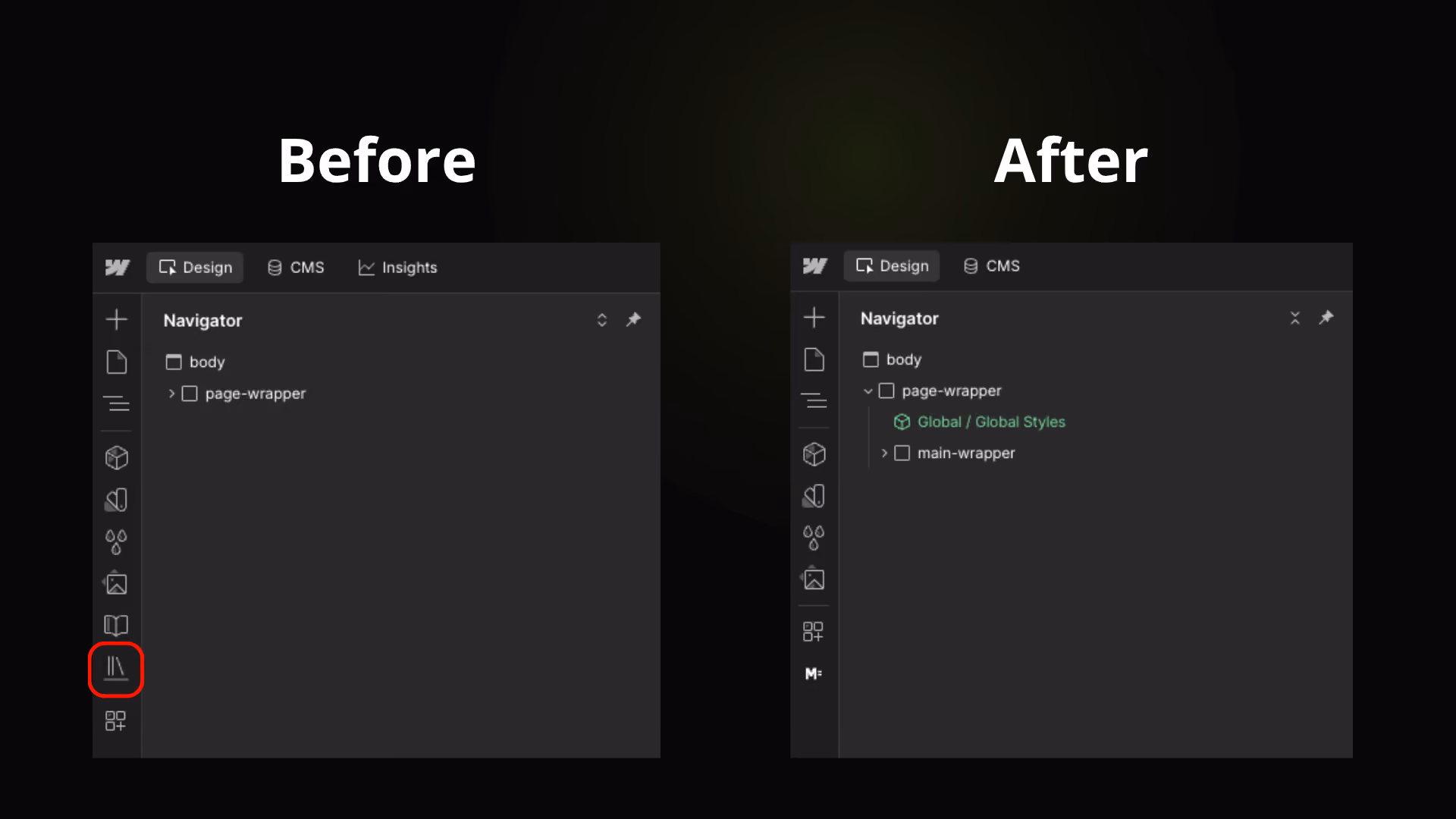 Hide Instructions menu